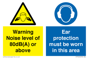 Warning Noise level of 80dB(A) or above. Ear protection must be worn in this area